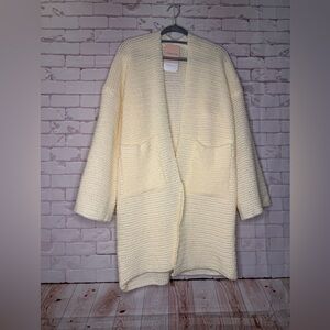 Dreamers Cream Open-Front Knit Cardigan